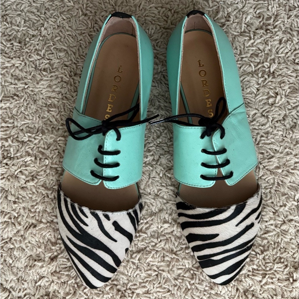 Zebra Print and Mint Green Women's Shoes